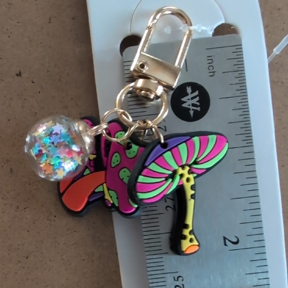 Colorful Mushroom Keychain Charm - Picture 2 of 4